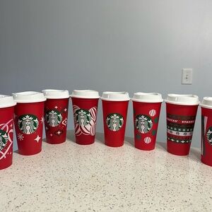Festive Red Tumblers with Logo
